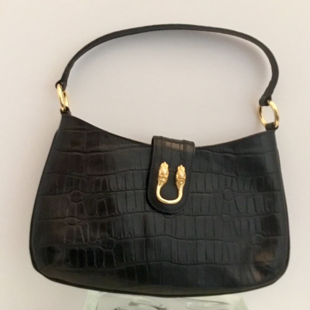Cristian Italian Leather Croco Satchel Boho Bag